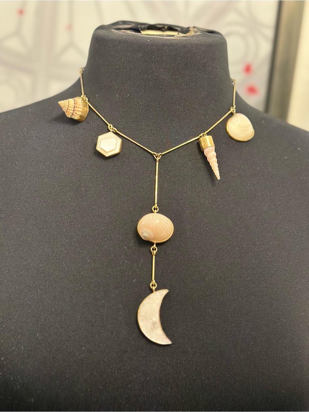Grainne Morton Pearl & Shell Y-Drop Necklace